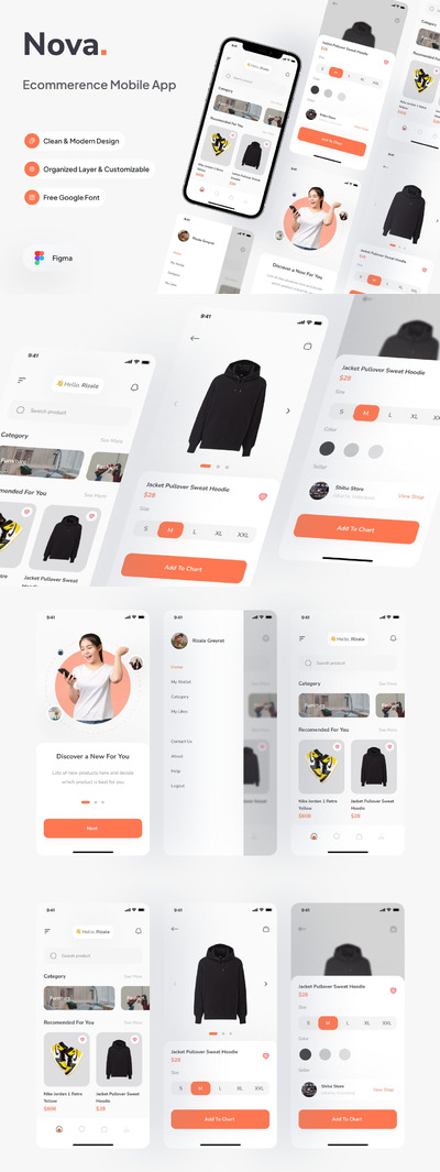 电子商务移动应用程序APP UI KIT (FIG)