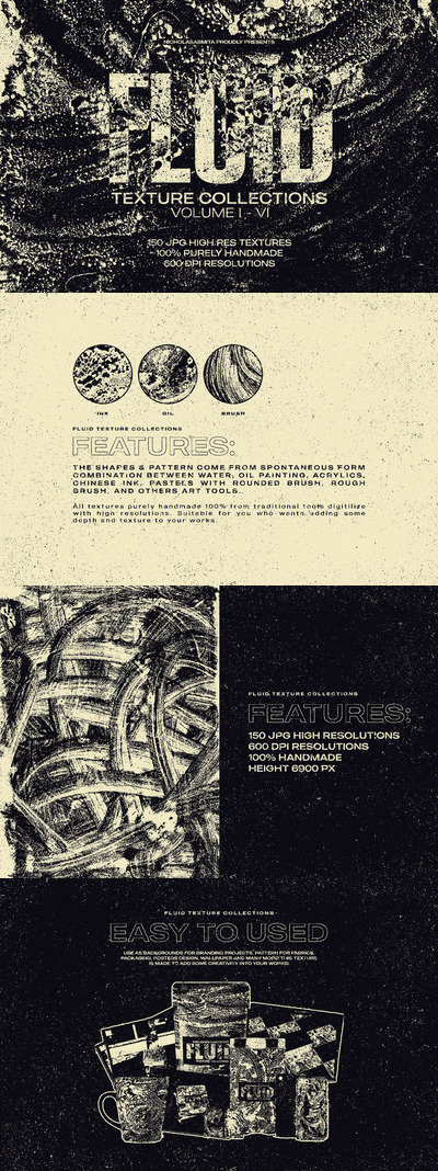 粗糙邋遢的流体纹理集合[1.55GB]