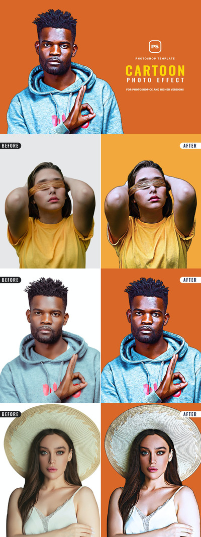 高品质的时尚高端逼真质感卡通效果photoshop动作预设图层样式