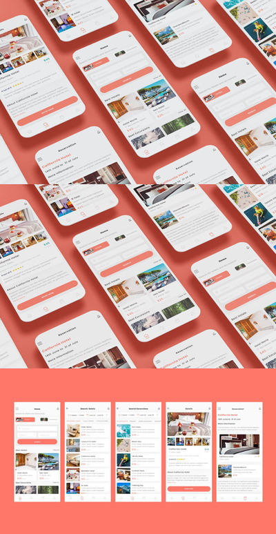 豪华酒店和别墅预定APP UI KIT (AI,EPS,FIG,PSD,SKETCH,SVG,XD)