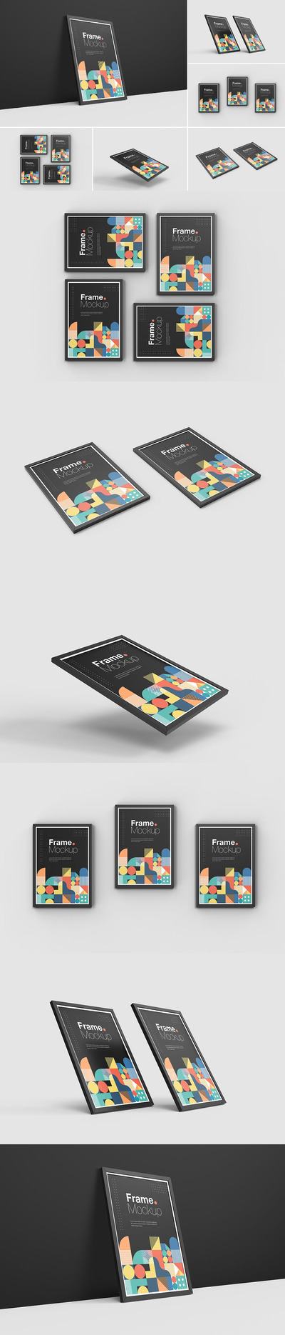 海报作品展示框架样机模板 (PSD)