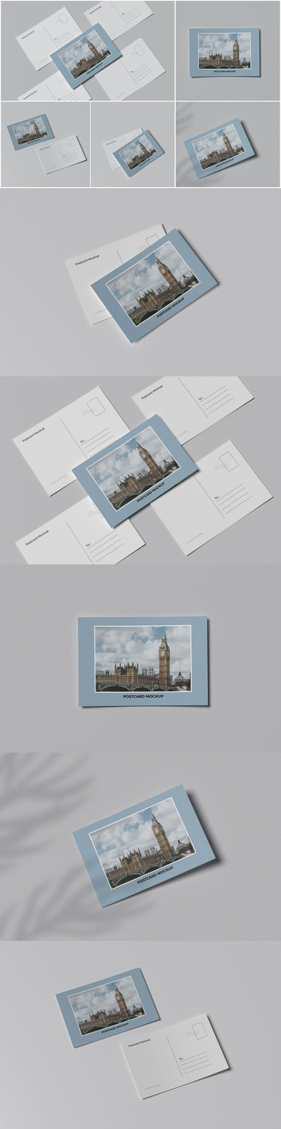 问候卡/明信片设计样机 (PSD)