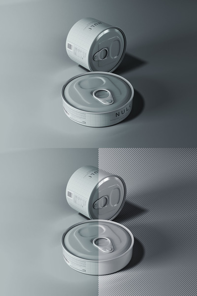 食品罐头包装样机 (psd)