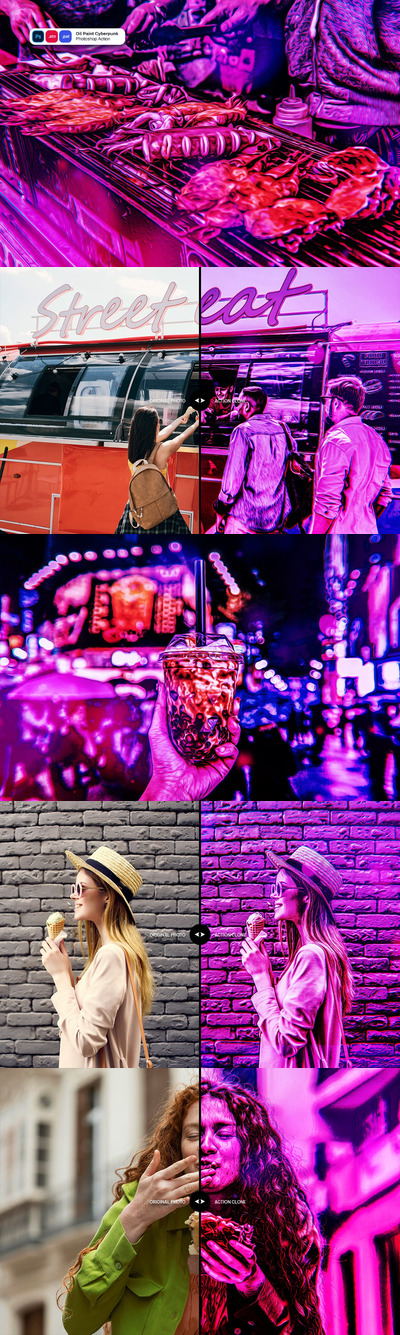 赛博朋克油画风格PS动作 (ATN,PAT)