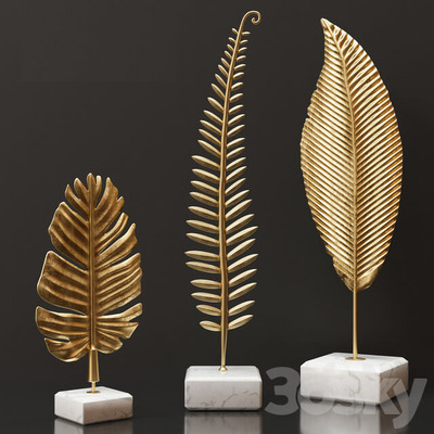 金叶装饰品3D模型（OBJ,MAX）
