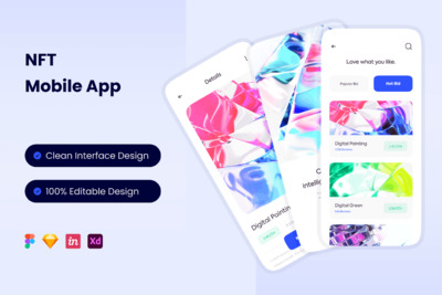 NFT 市场 App UI Kit (FIG,SKETCH,XD)