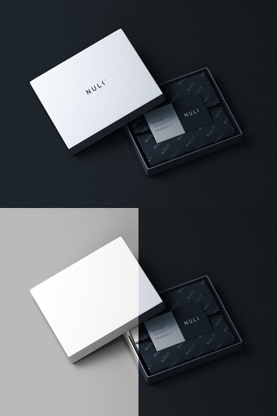 盒子中的织物布料品牌设计样机 (PSD)