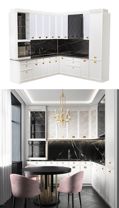 Any Home紧凑型厨房MDF板转角橱柜3D模型（OBJ,FBX,MAX）