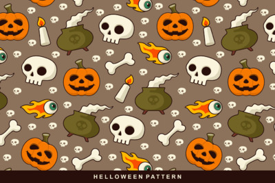 卡通万圣节图案 (AI,EPS,PNG)