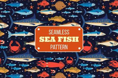 海鱼无缝图案 (AI,EPS,JPG,PNG,PSD,SVG)