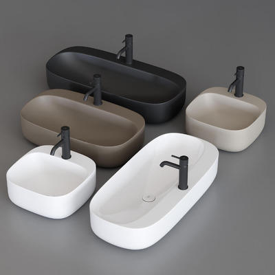 5款Noken Arquitect圆角洗手盆洗脸盆3D模型（MAX）