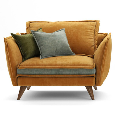 Naroznik Leone单人撞色布艺扶手沙发3D模型（OBJ,MAX）