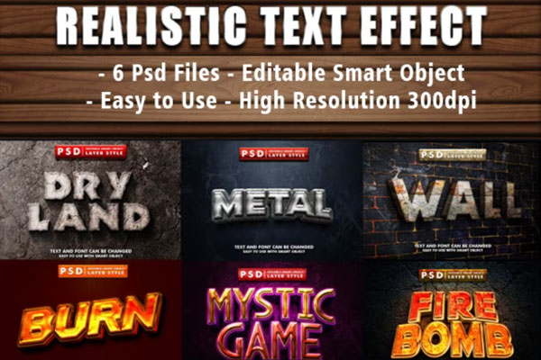 3D逼真文本效果集合 (psd)