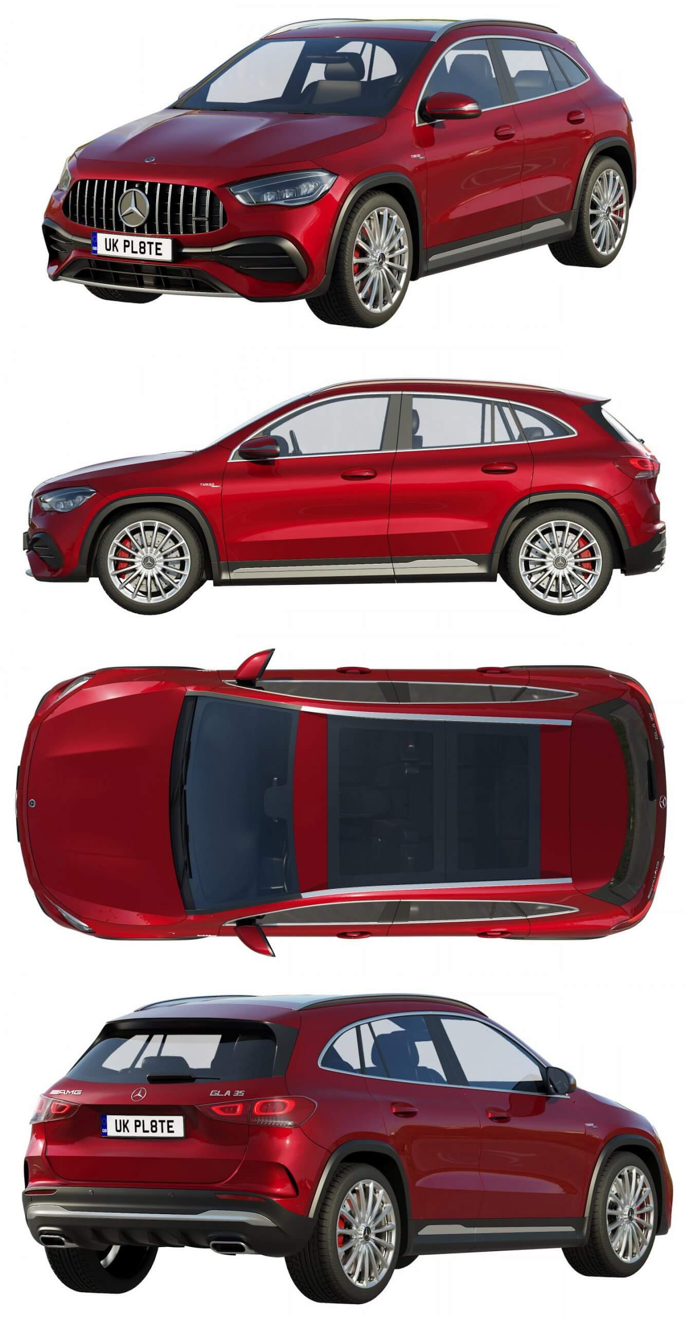 梅赛德斯奔驰AMG GLA 35 4MATIC 2020款汽车3D模型（OBJ,FBX,MAX）