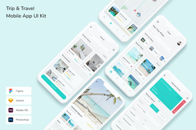 现代风格旅行管理 (FIG,PSD,SKETCH,XD)