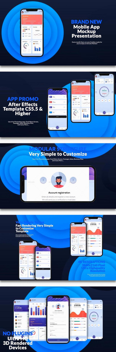 手机App应用演示视频pr素材