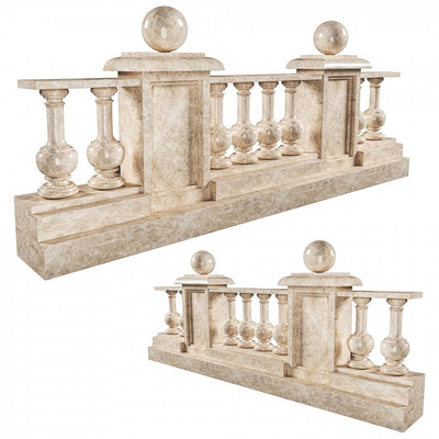 经典阳台装饰栏杆3D模型（OBJ,MAX）