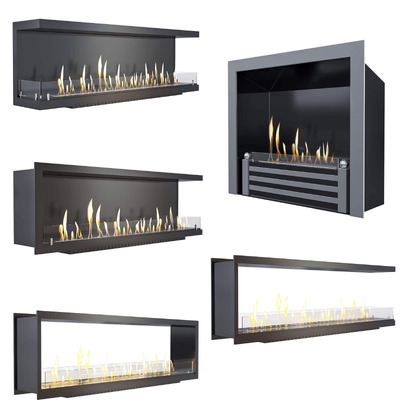 5款Sappfire嵌入式仿真壁炉3D模型（OBJ,FBX,MAX）