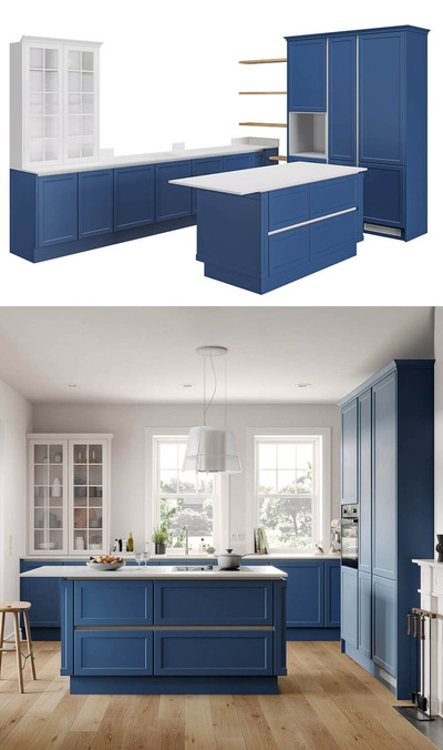 俄罗斯Geos Ideal Pickardi古典风MDF板橱柜3D模型（OBJ,FBX,MAX）