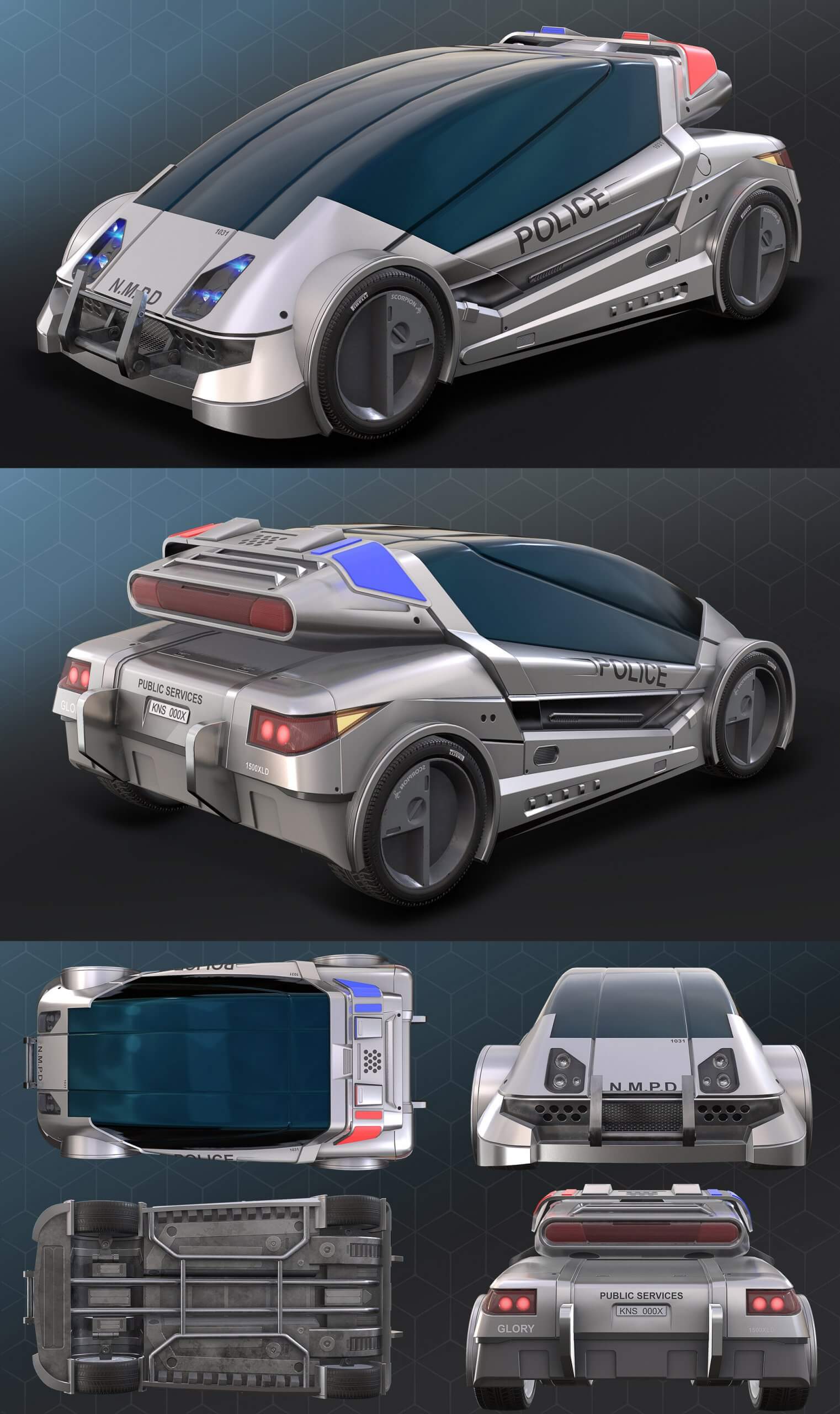 《光环3:侦察》中的HuCiv Genet警车3D模型（OBJ,FBX,MAX）