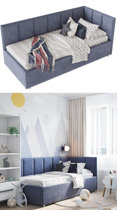 俄罗斯Izzikids mod布艺绗缝儿童床3D模型（OBJ,FBX,MAX）