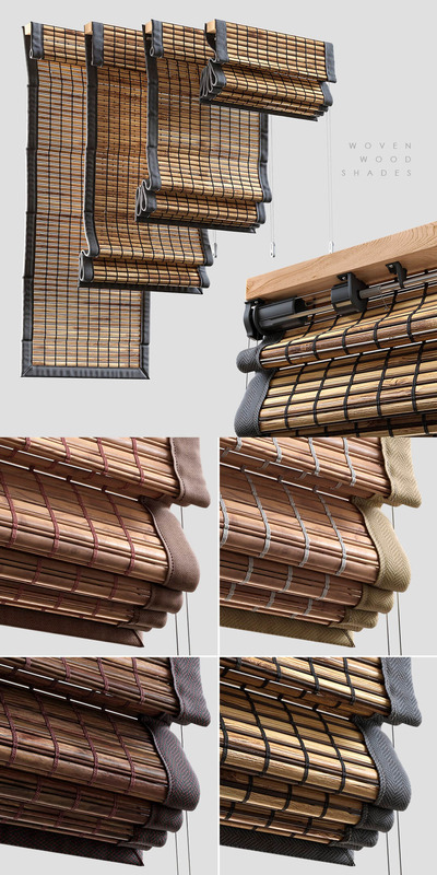 木编窗帘3D模型（MAX）