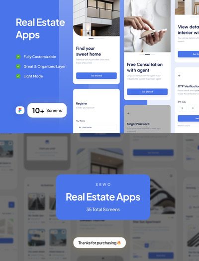 干净、现代、极简风格的房地产  App UI Kit(Part 1)