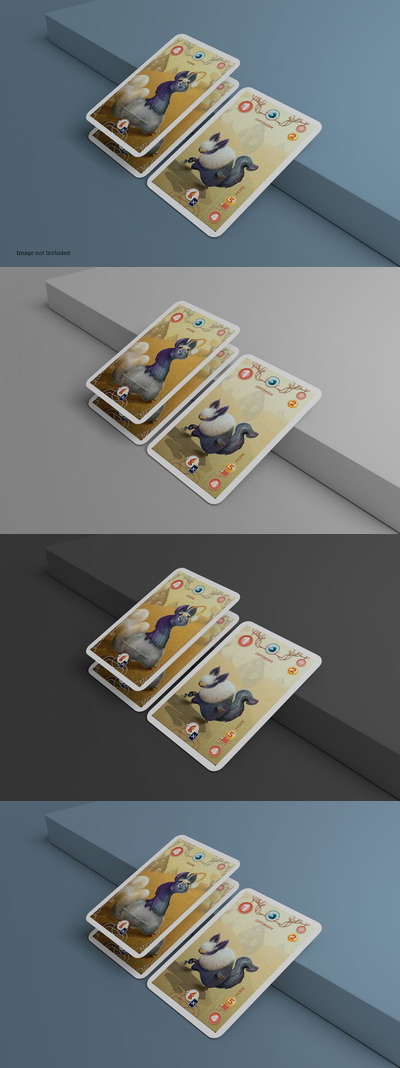 集换式游戏卡片卡牌设计样机 (PSD)