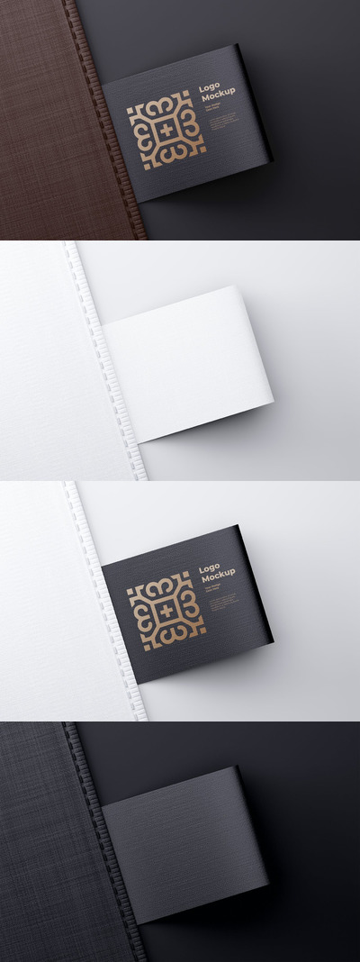 织物纺织标签标志Logo样机 (PSD)