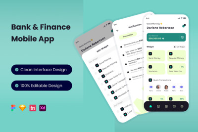银行金融 App UI Kit (FIG,SKETCH,XD)