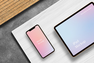 iPhone和 iPad屏幕展示样机 (PSD)