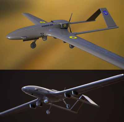 Bayraktar TB2无人机low poly 3D模型（OBJ,FBX,MAX）