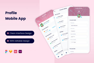 个人中心 App UI Kit (FIG,SKETCH,XD)