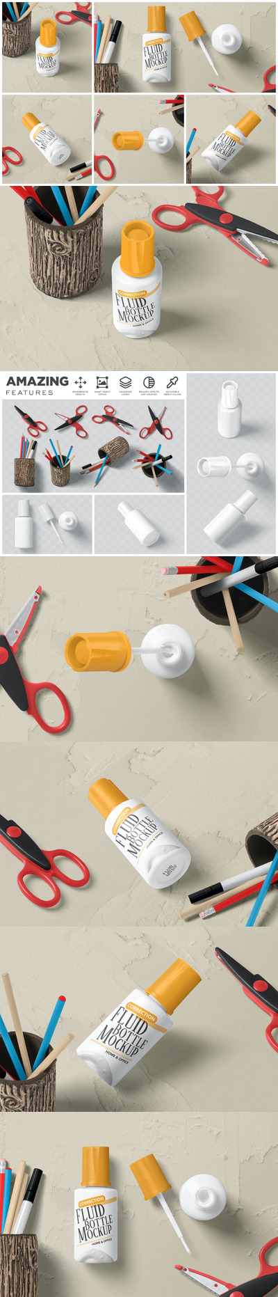 刷头塑料瓶包装设计样机 (PSD)