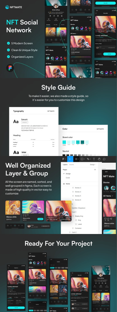 NFT社交网络 App UI Kit (FIG)