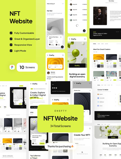 设计简洁NFT极简响应式网页模版 (Part 3)