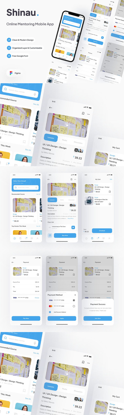 在线课程支付 App UI Kit (FIG)