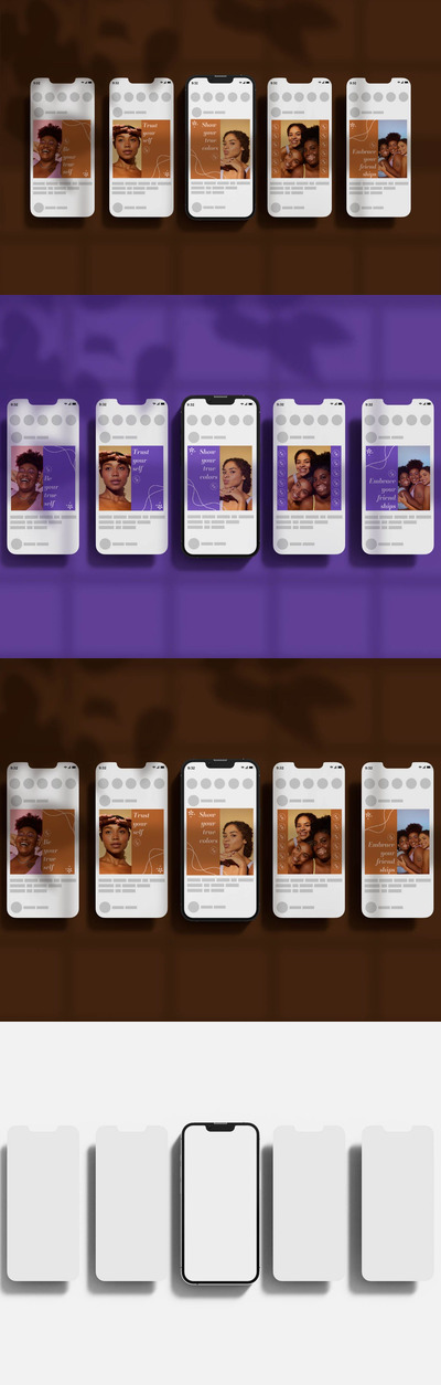 苹果智能手机排列屏幕样机 (PSD)