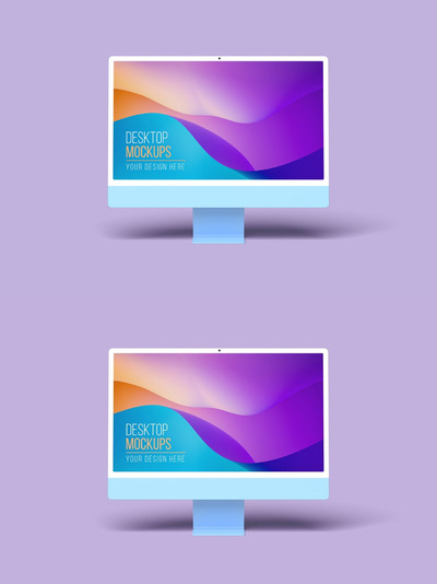 iMac苹果电脑显示器样机 (PSD)