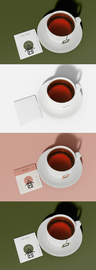 茶杯茶包品牌设计样机 (PSD)