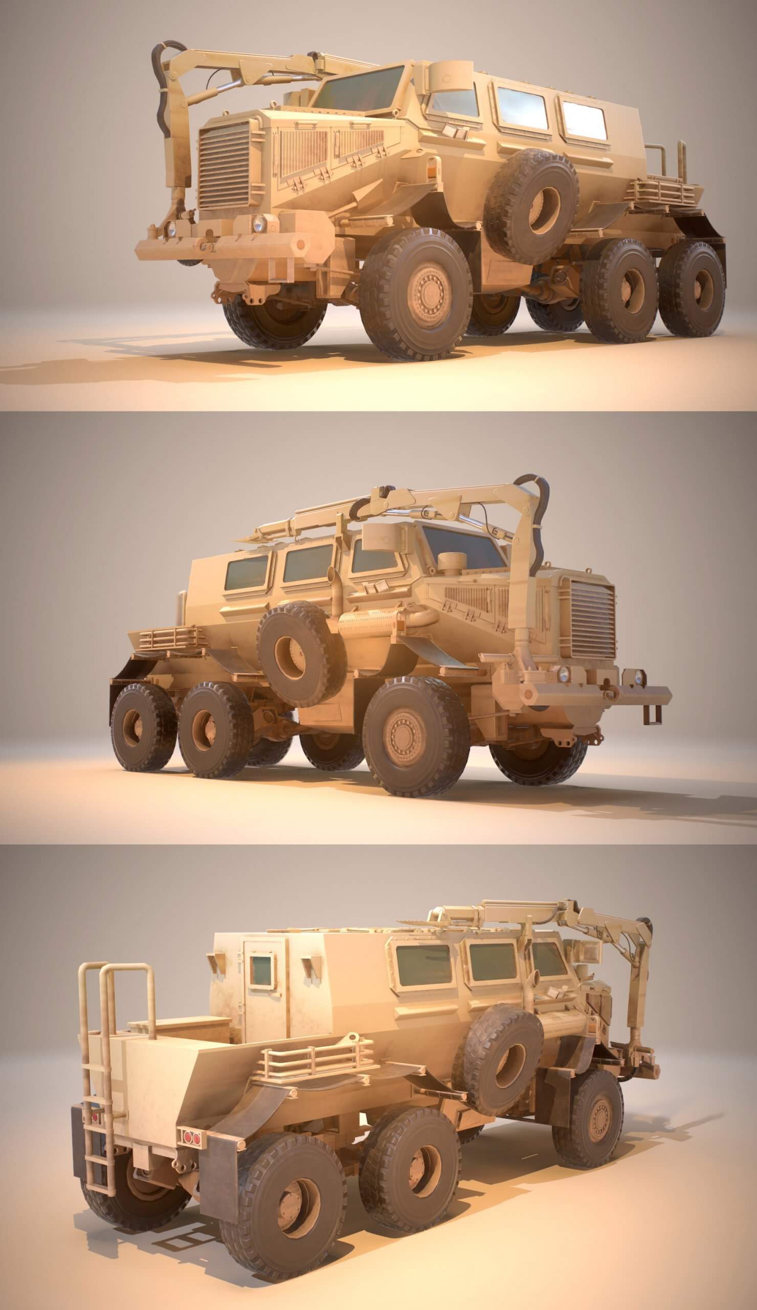 Buffalo MRAP防地雷反伏击车3D模型（OBJ,FBX,MAX）