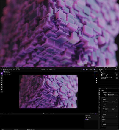 Blender几何节点打造的科技立方体工程文件免费下载（含课程视频）