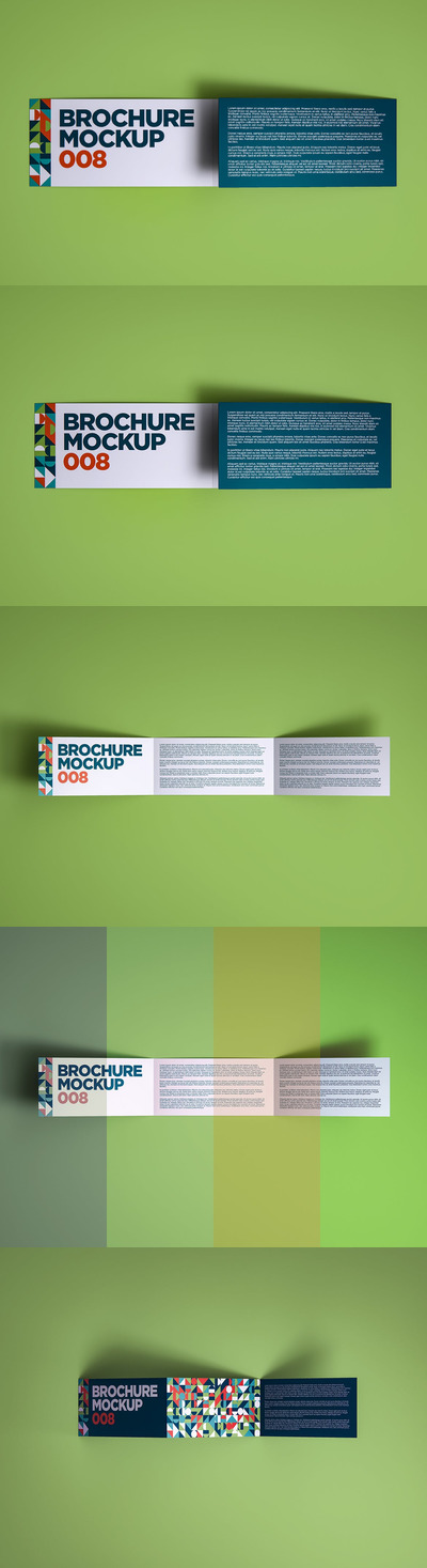折页广告宣传册设计样机 (PSD)