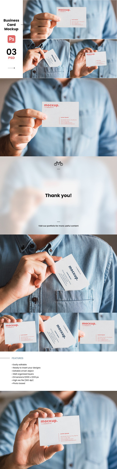 真实场景名片品牌展示样机 (PSD,JPG)