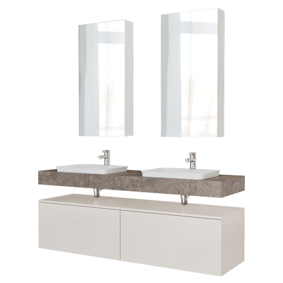 Velvex双人洗手台洗脸盆镜子柜子组合3D模型（OBJ,FBX,MAX）