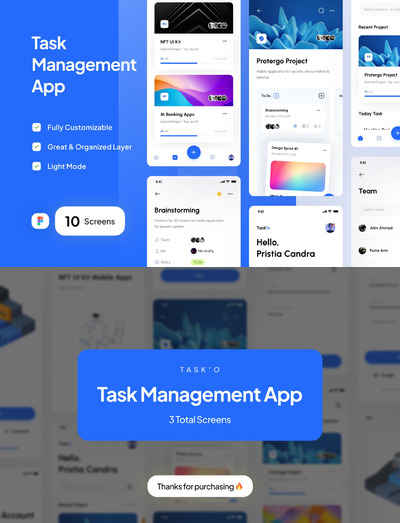 工作任务管理工具App UI Kit (Part 2)