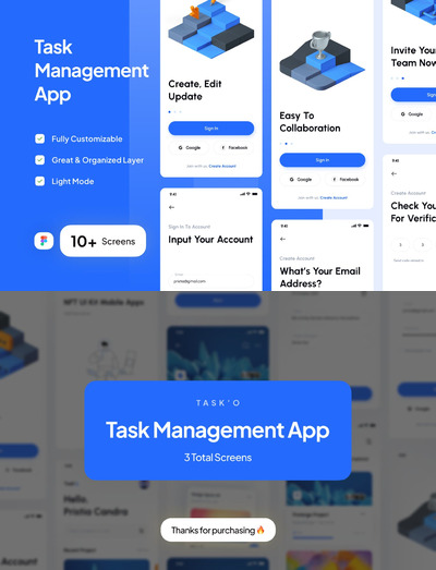 工作任务管理工具App UI Kit (Part 1)