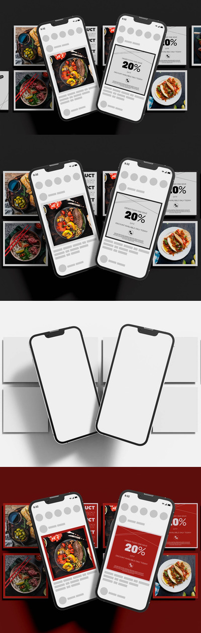 iPhone手机屏幕&INS贴图样机 (PSD)