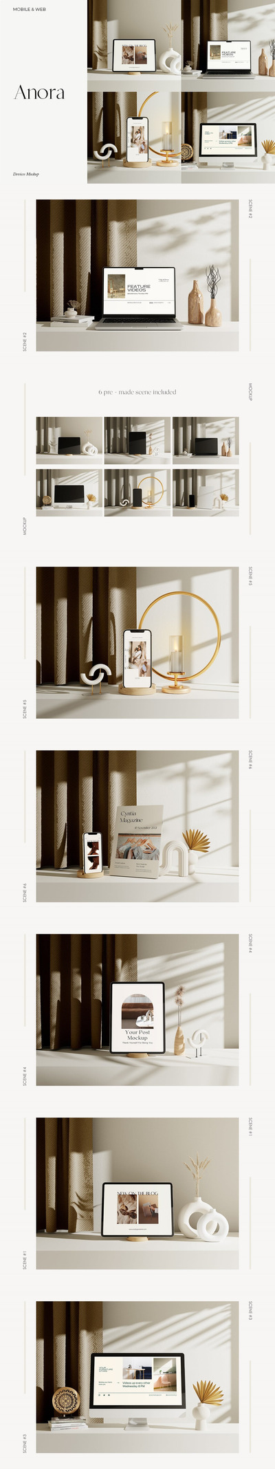 屏幕UI展示苹果系列设备样机模板 (PSD)