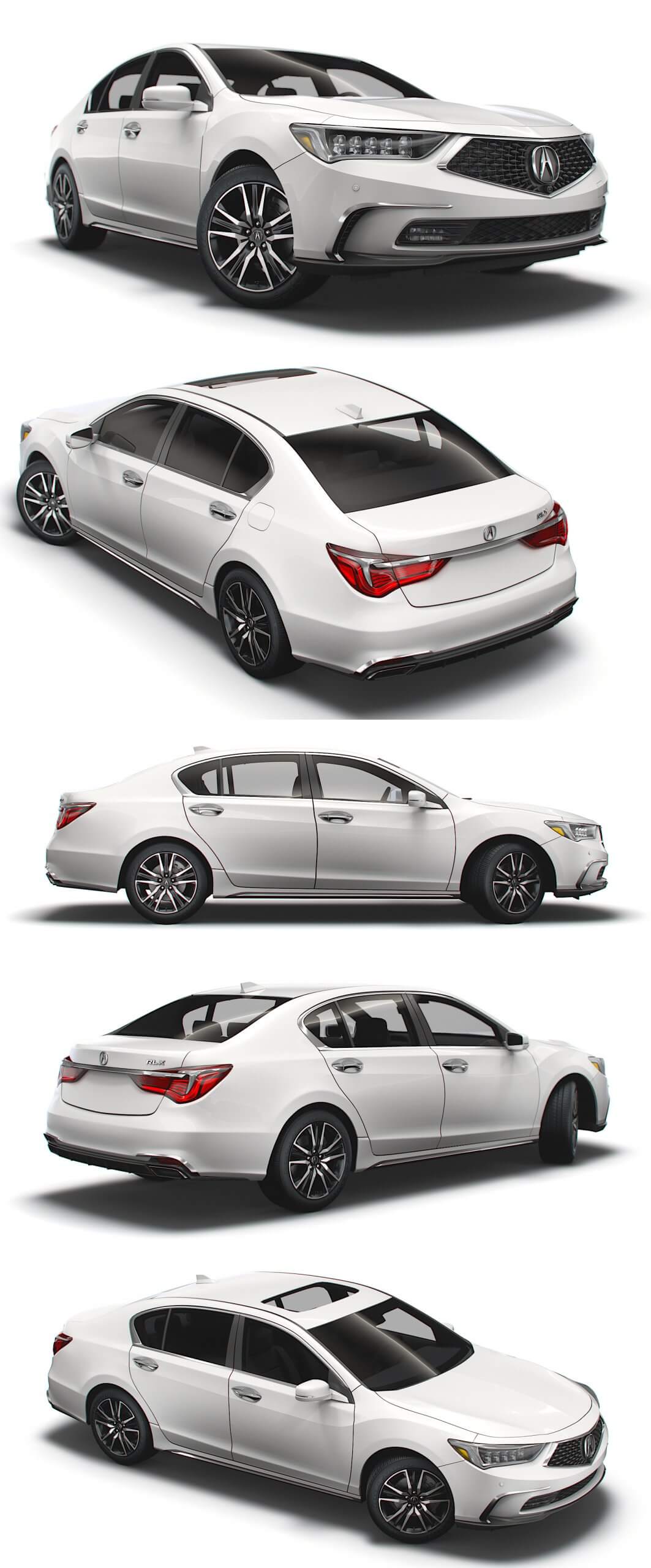 讴歌Acura RLX 2021款汽车3D模型（OBJ,FBX,MAX,Blend）